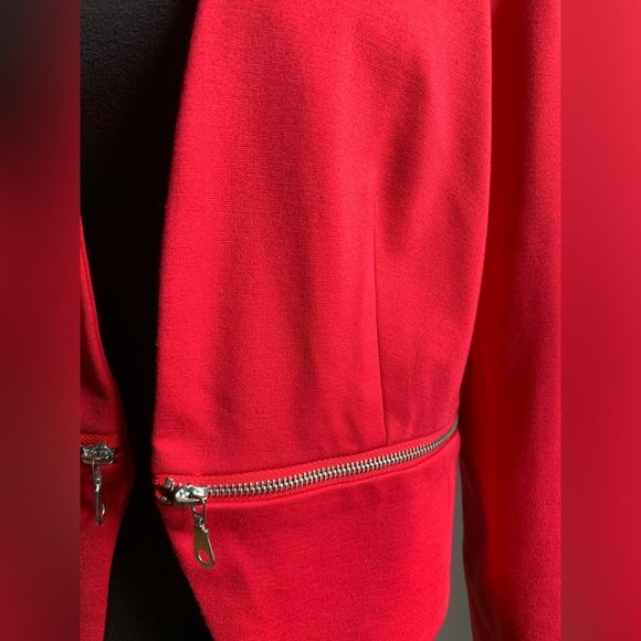 Philosophy bright coral blazer with zipper trim - Picture 3 of 6
